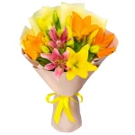 Букет из 5 ярких лилий